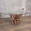 Burl Root Table With Glass