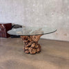 Burl Root Table With Glass