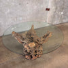 Burl Root Table With Glass