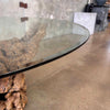Burl Root Table With Glass