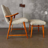 Vintage Late 60s Danish Arm Chair & Ottoman