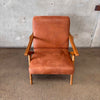 Contemporary MCM Leather & Walnut Chair