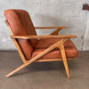 Contemporary MCM Leather & Walnut Chair