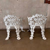 Pair of Vintage White Cast Aluminum Garden Chairs