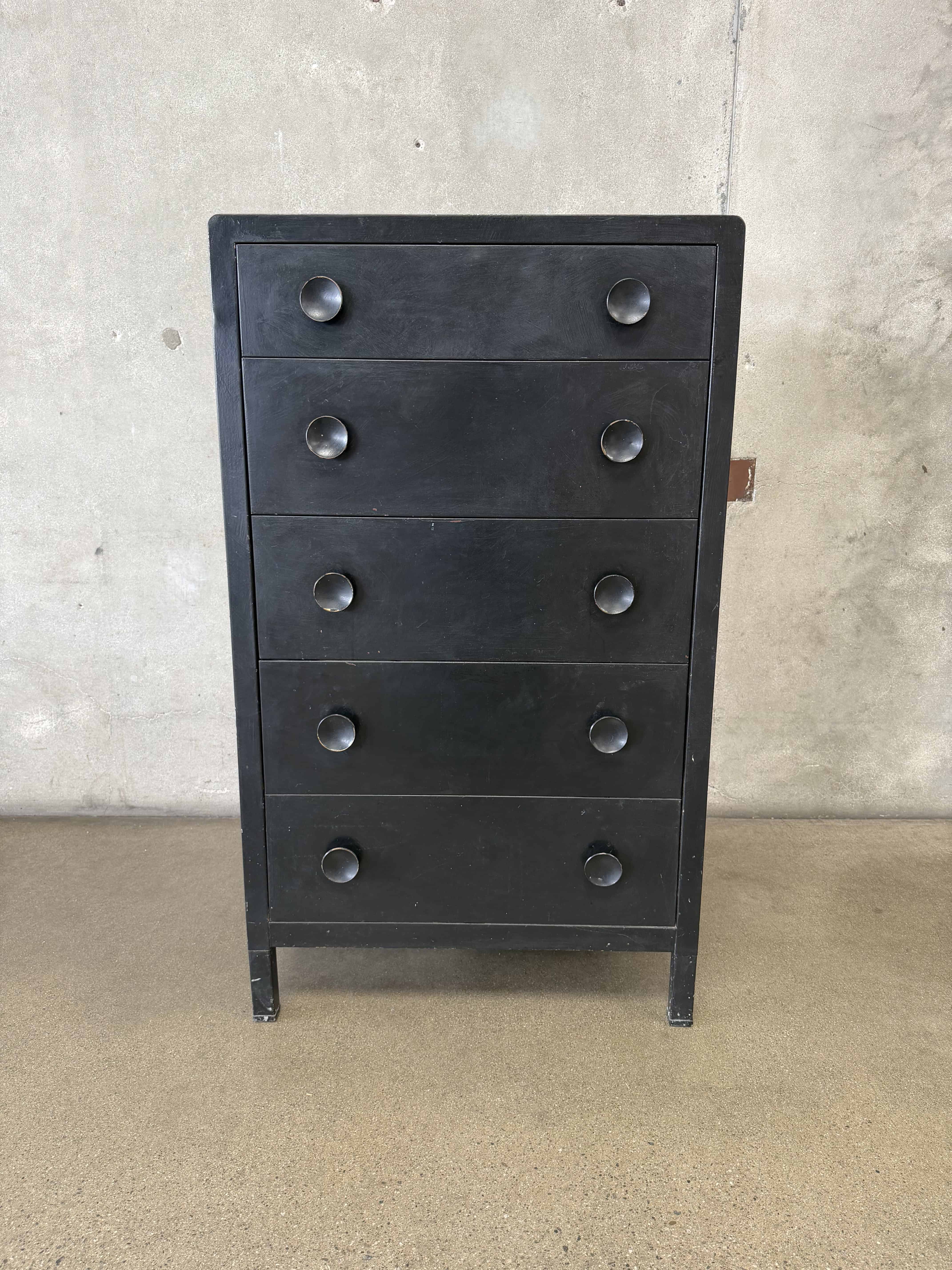 metal dresser Machine Age Industrial Steel Simmons Five Drawer Dresser by Norman Bel