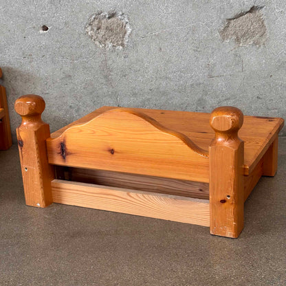 Pair of Scandinavian Pine Floating Wall Mount Nightstands With Drawers