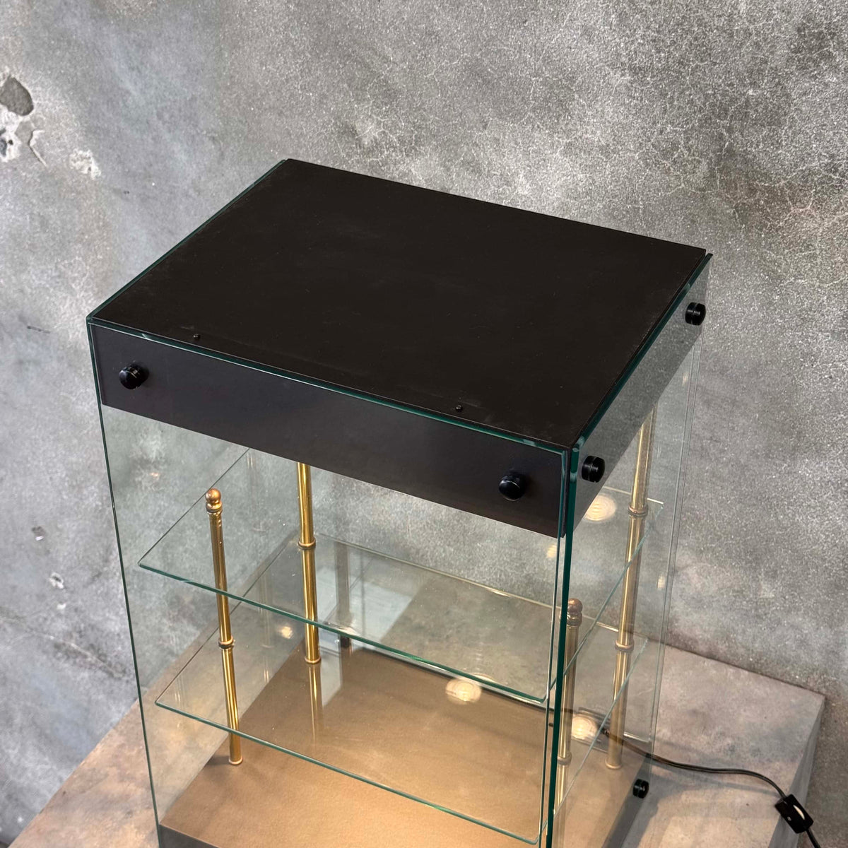 Vintage Counter Display With Lights & Lock