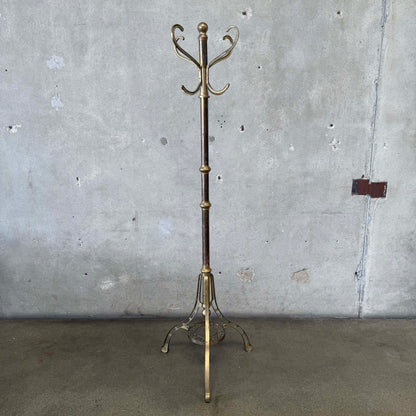 Vintage Korean Brass Hall Tree Coat Rack
