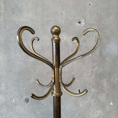 Vintage Korean Brass Hall Tree Coat Rack