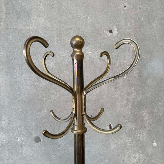 Vintage Korean Brass Hall Tree Coat Rack
