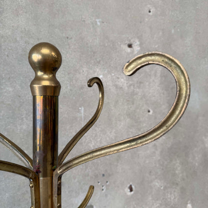 Vintage Korean Brass Hall Tree Coat Rack