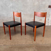 Mid Century Pair of Teak Dining Chairs by Poul Colther for Frem Rojle Denmark