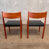 Mid Century Pair of Teak Dining Chairs by Poul Colther for Frem Rojle Denmark