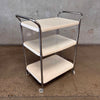 Vintage Off-White 3-Tier Rolling Cart w/ Original Outlet