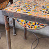 Pair of Antique Steel & Terra Cotta Side Tables