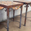 Pair of Antique Steel & Terra Cotta Side Tables