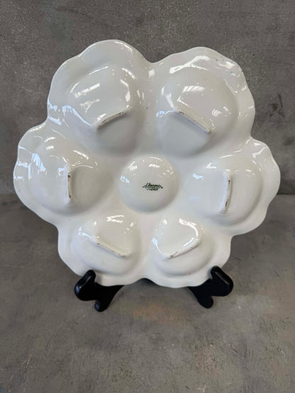 Antique Limoges Floral & Butterfly Oyster Plate