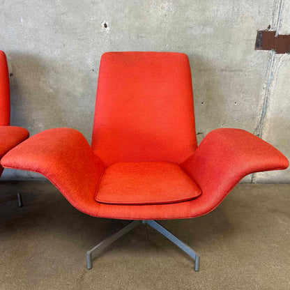 Atomic Dialogue Lounge Chairs w/ One Matching Ottoman - 3 Piece Set