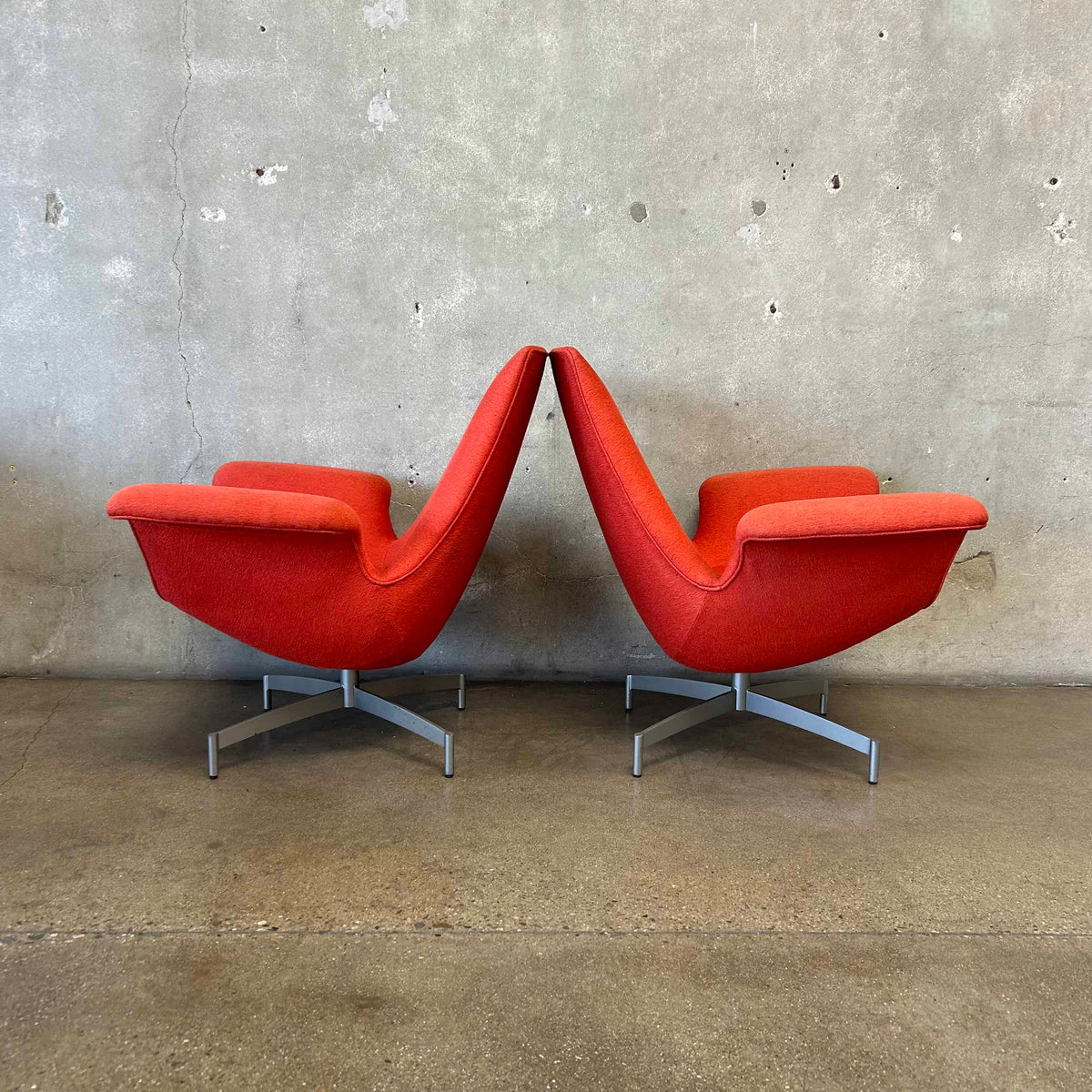 Atomic Dialogue Lounge Chairs w/ One Matching Ottoman - 3 Piece Set