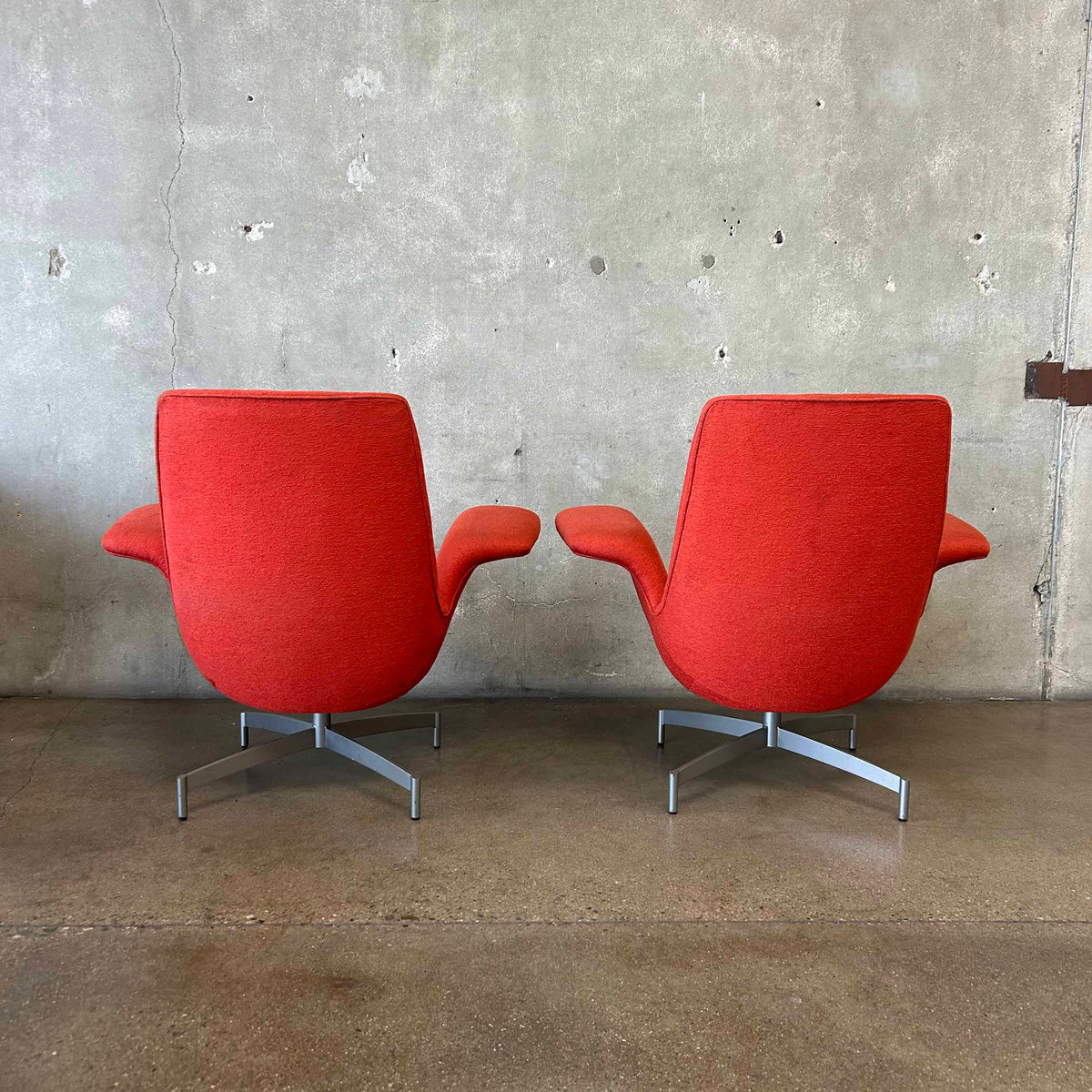 Atomic Dialogue Lounge Chairs w/ One Matching Ottoman - 3 Piece Set