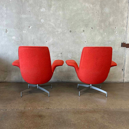 Atomic Dialogue Lounge Chairs w/ One Matching Ottoman - 3 Piece Set