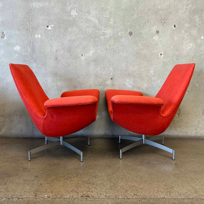Atomic Dialogue Lounge Chairs w/ One Matching Ottoman - 3 Piece Set