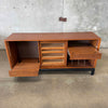 Mid Century Walnut Tambor Door Credenza