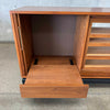Mid Century Walnut Tambor Door Credenza