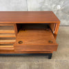 Mid Century Walnut Tambor Door Credenza