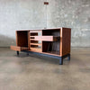 Mid Century Walnut Tambor Door Credenza
