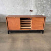 Mid Century Walnut Tambor Door Credenza