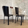 Pair of Post Modern Black Leather Chairs by Frag