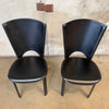 Pair of Post Modern Black Leather Chairs by Frag