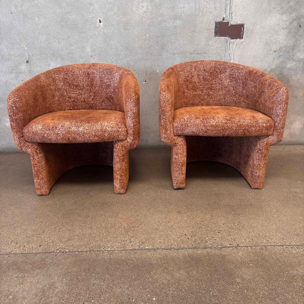 Pair of Rust Colored Sofa Company Lounge Chairs