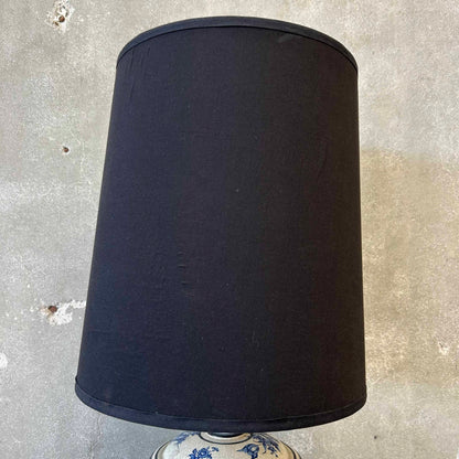 Vintage 1950s Blue Floral Lamp w/ New Shade (Rewired)