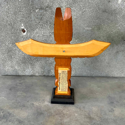 Hand Carved & Painted Thunderbird Wooden Totem