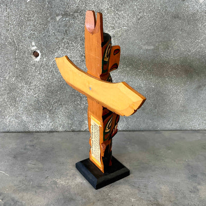 Hand Carved & Painted Thunderbird Wooden Totem