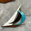 Pair of Mid Century Modern Musketeers Sailboats Metal & Wood
