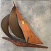 Pair of Mid Century Modern Musketeers Sailboats Metal & Wood