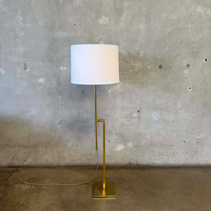 1960's Laurel Lamp Company Telescoping Adjustable Brass Floor Lamp