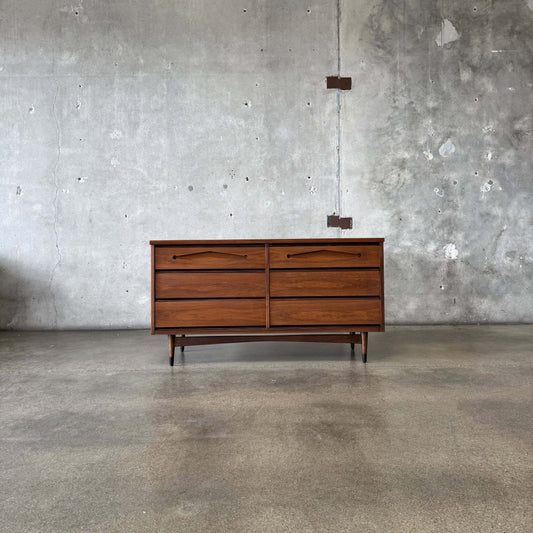 Mid Century Modern Walnut Dresser By Bassett Furniture