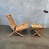 Mid Century Modern Hans Wegner Style Chair & Ottoman