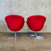 Pair of Red Swan Style Chairs