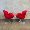 Pair of Red Swan Style Chairs
