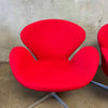 Pair of Red Swan Style Chairs