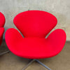 Pair of Red Swan Style Chairs