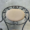 Pair of Vintage Salterini Iron Patio Arm Chairs w/ Junbrella Upholstery