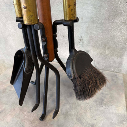 Mid Century Modern Vintage Seymour Fireplace (4) Piece Tool Set