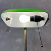 Vintage Green Glass Bankers Table Lamp w/ Brass Base