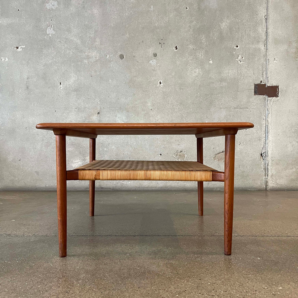 Danish Modern Teak/Cane Coffee Table by Gunnar Schwartz